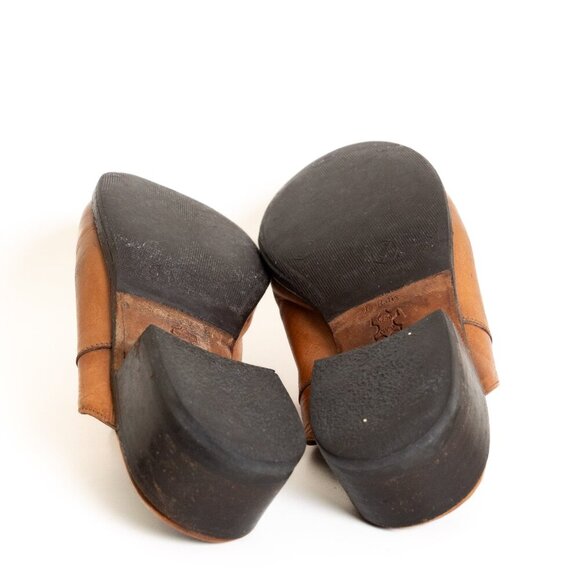 Vintage Gianni Barbato Mules Brown Leather Slip-On Western Italy EU 36.5 / US 6 - Picture 6 of 15